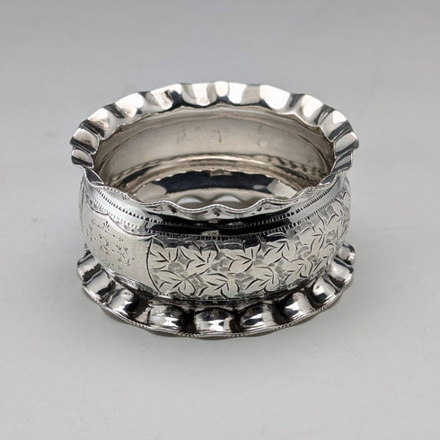 1898 British antique sterling silver napkin ring, 16g, Minshull & Latimer